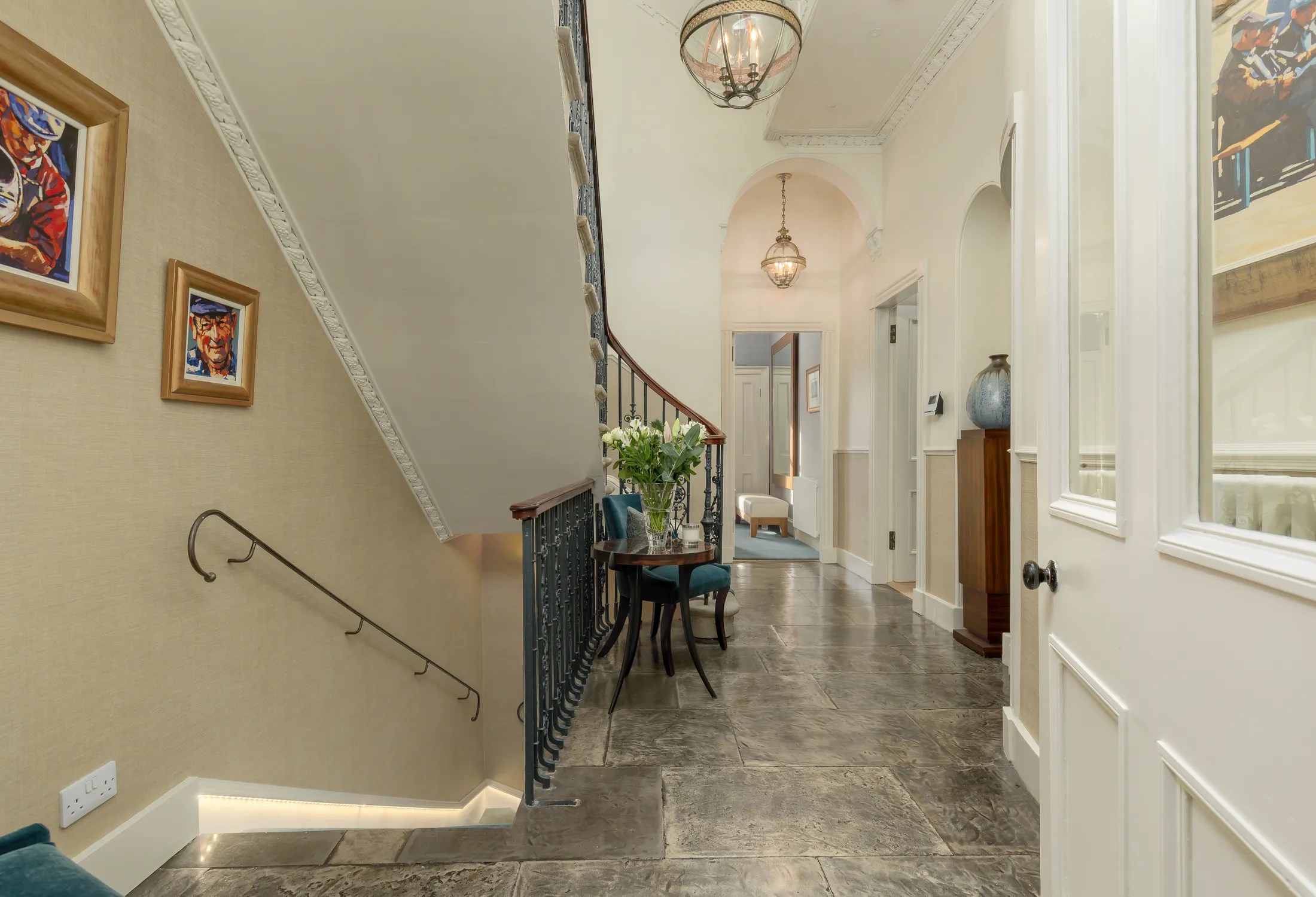 A restored period hallway, part of the Saxe Coburg Place renovation by Allied Renovations