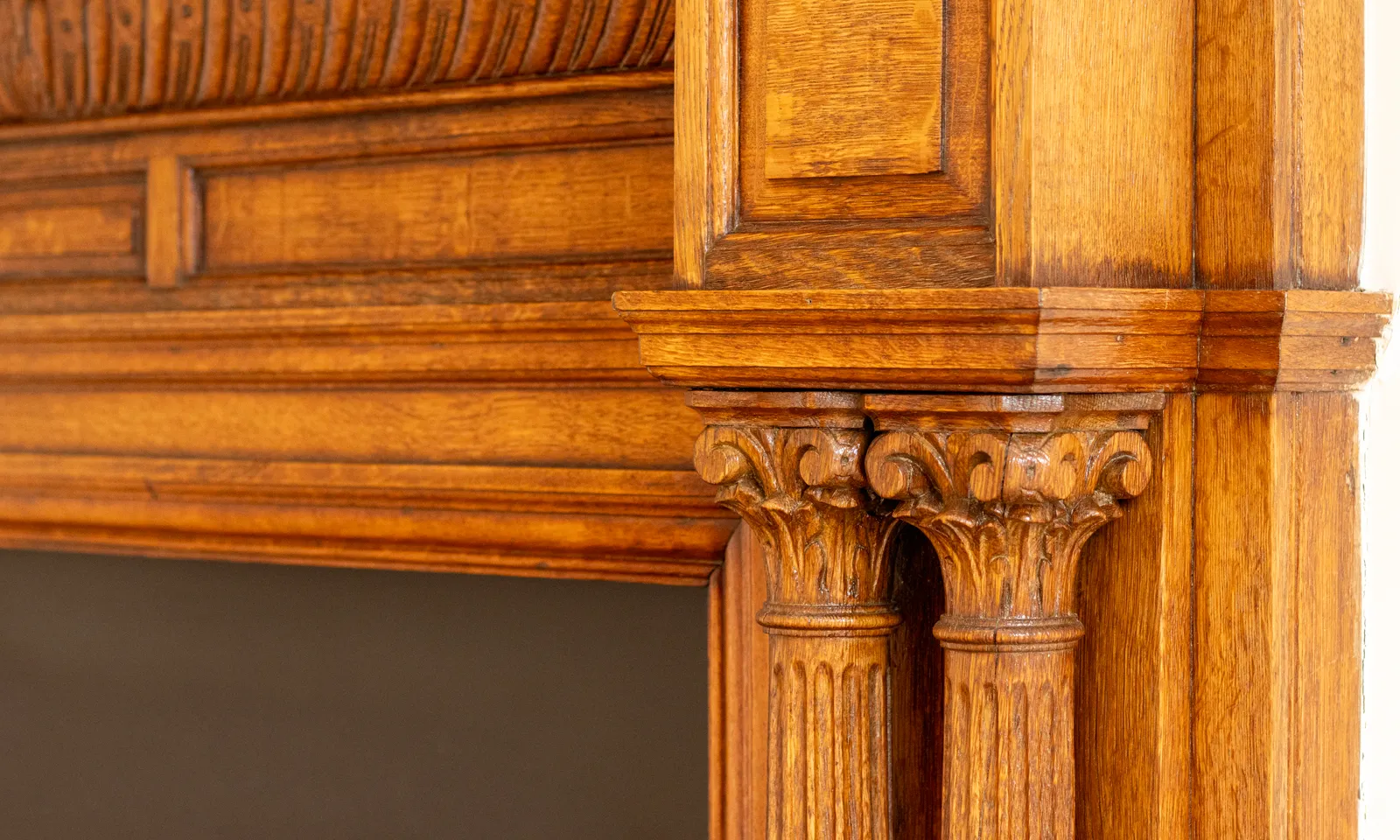 Living room fireplace detail, part of the Inverleith renovation