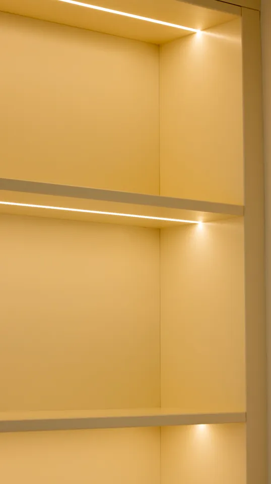 Sunroom shelf, part of the Inverleith renovation by Allied Development