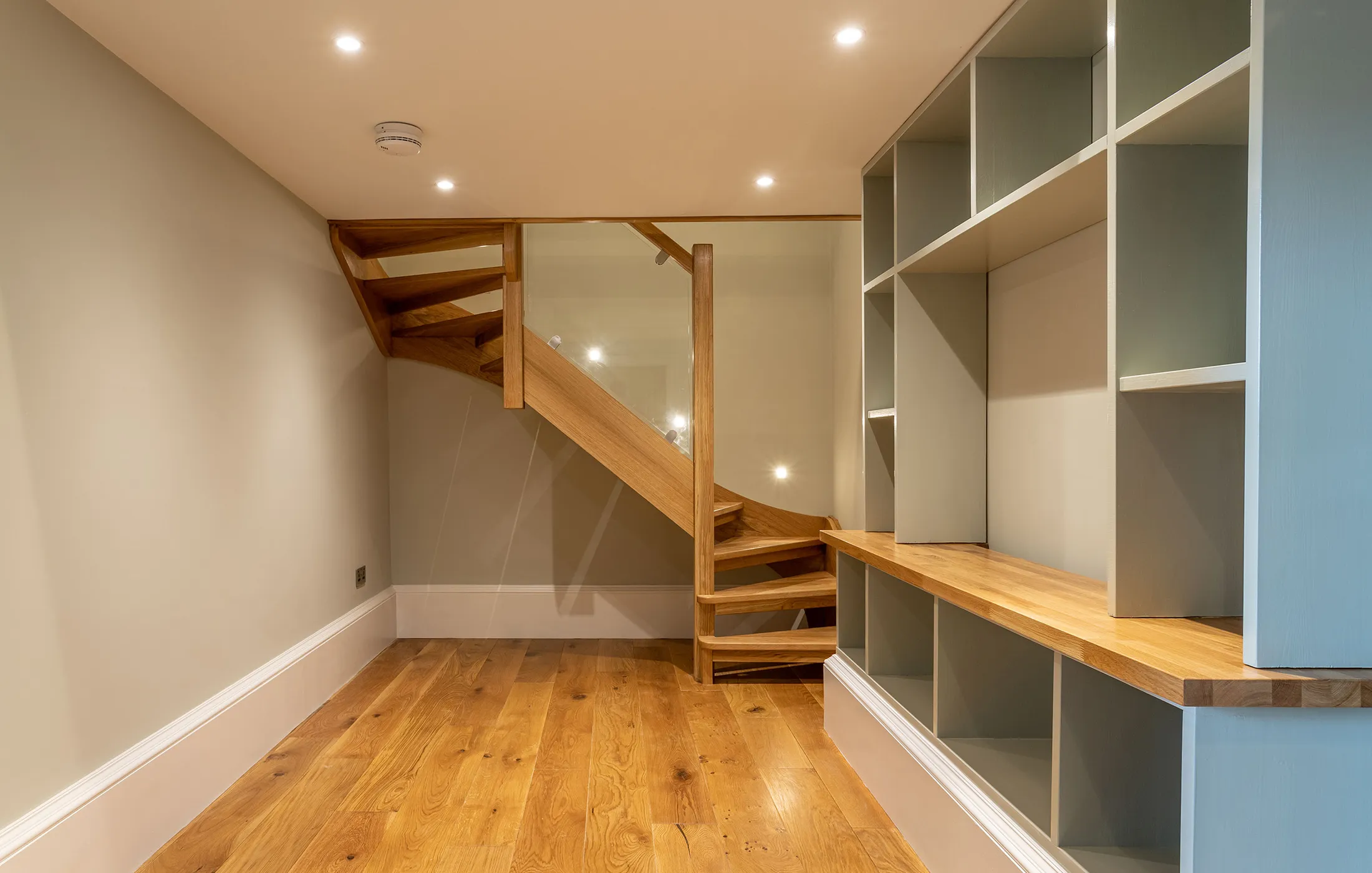 A restored staircase in a listed Edinburgh property, renovated by Allied Renovations