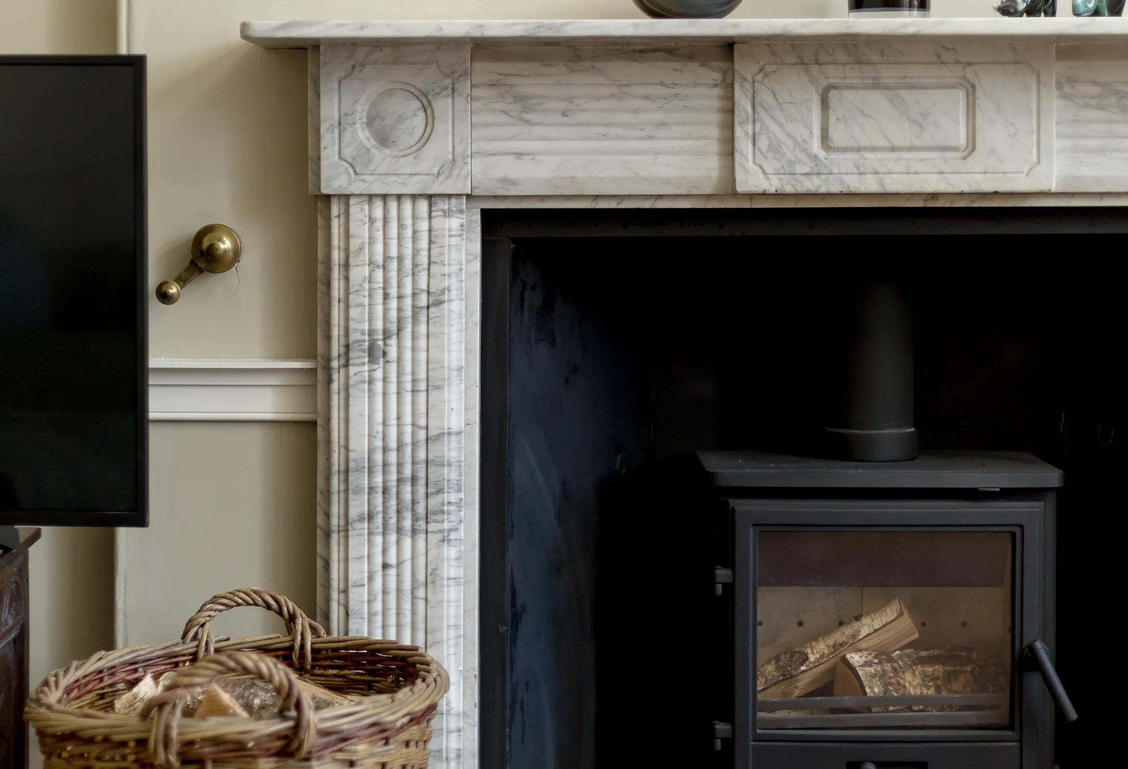 A restored period fireplace, part of the Northumberland Street renovation by Allied Renovations